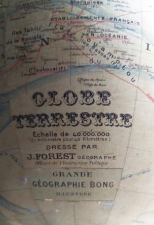 Globe terrestre fin XIX