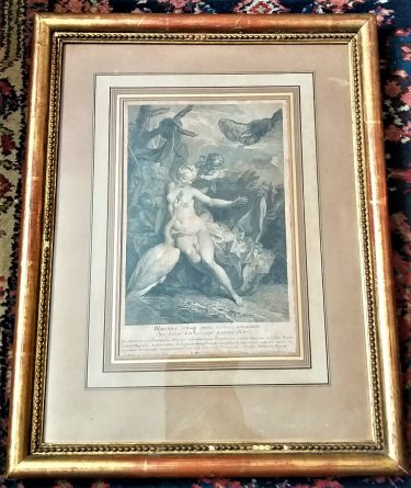 Gravure  Leda et le cygne