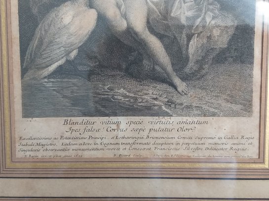 Gravure  Leda et le cygne