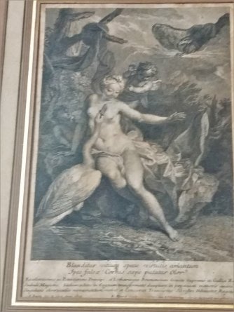 Gravure  Leda et le cygne