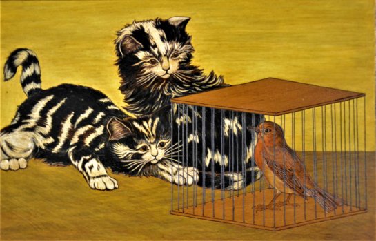 Les Chats et l'oiseau 